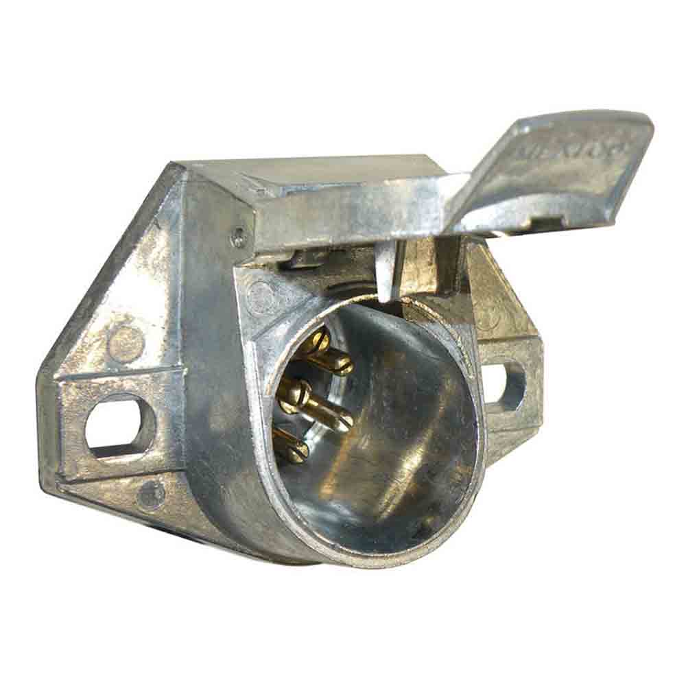 7-Way Metal Socket with Round Pins - Car End - Pollak