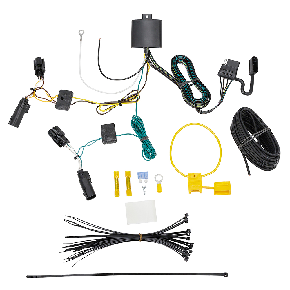 T-Connector Custom Trailer Wiring Harness, 4-Way Flat, w/Circuit Protected HD Module fits Select GMC Terrain, Without Relay Provisions