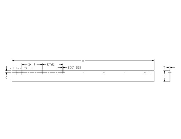 SAM Cutting Edge 1/2 X 6 X 96 Inch - High Carbon Steel-Replaces Boss #STB03003 (Similar to Rigid HItch RCE-BOSS8)