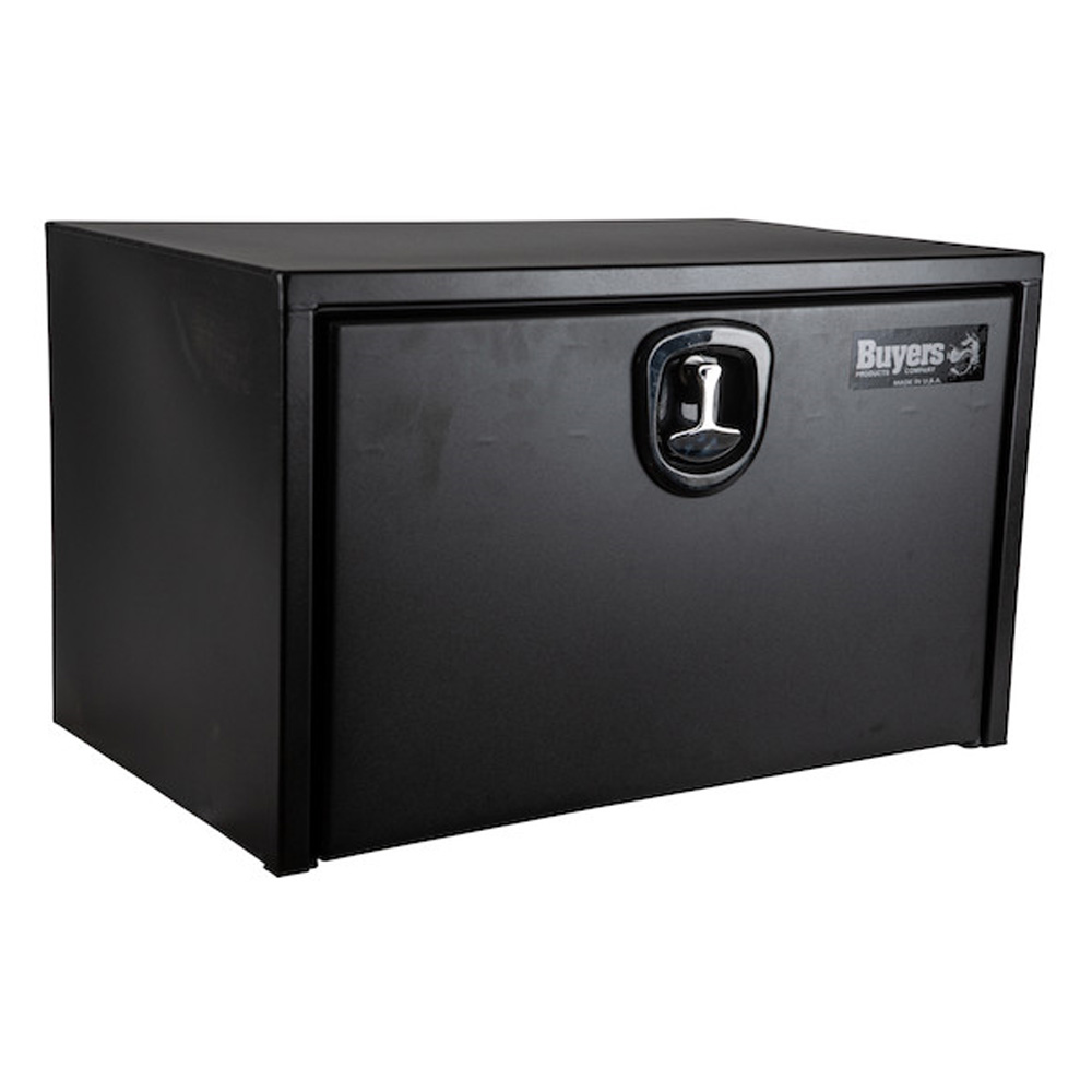 18 x 18 x 48 Inch Textured Matte Black Steel Underbody Truck Box With 3-Point Latch