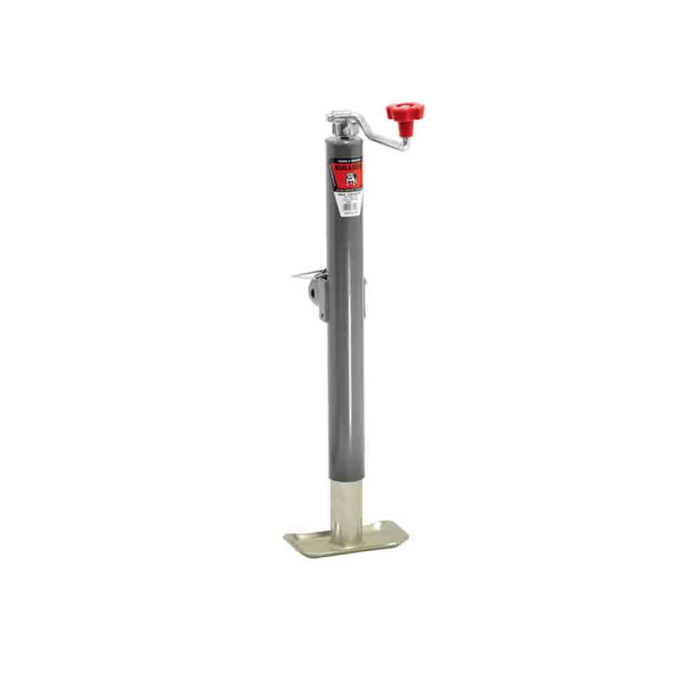 Bulldog Round Trailer Jack, Side Mount, 5,000 lbs. Lift Capacity, Top Wind, Weld-On, 15 in. Travel