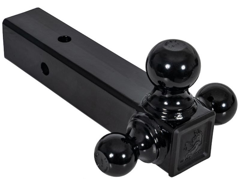Tri-Ball Hitch with Black Towing Balls - Fits 2-1/2 Inch Receiver Hitch - 1-7/8 in. (6000 lb), 2 in. (10,000 lb), and 2-5/16 in. (14,000 lb).