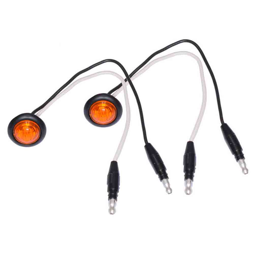 Pair of 3/4 Inch Amber LED Clearance Light