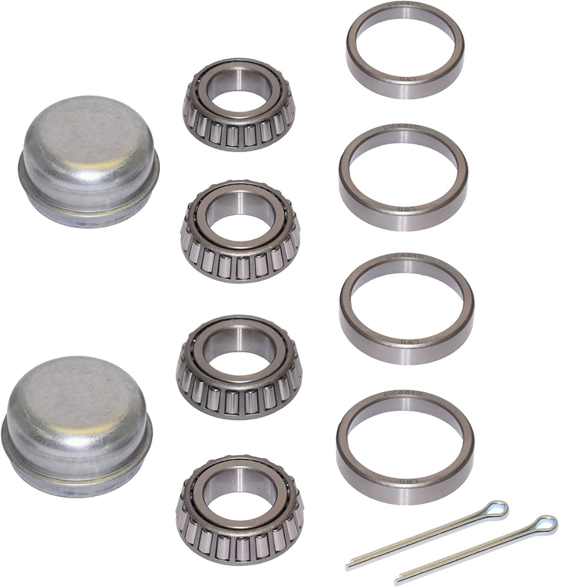 Pair Of Trailer Bearing Repair Kits For 1-1/16 Inch Straight Spindles - 2 Sets