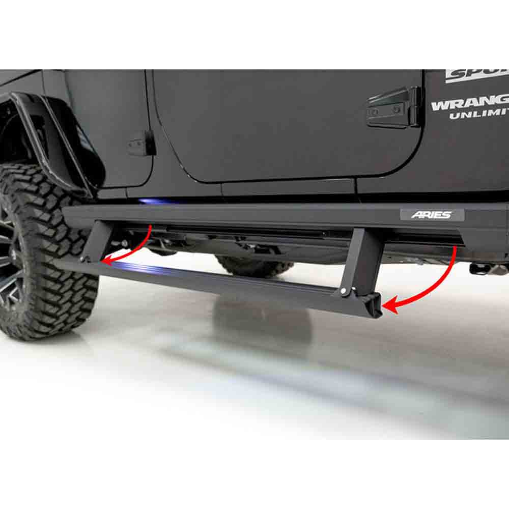 2018-2020 Jeep Wrangler JL, Unlimited (4-Door) Aries ActionTrac Powered Running Boards