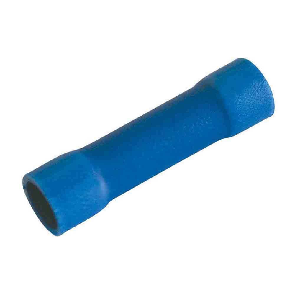 25 Pack - Vinyl Butt Connector, Butted Seam, Blue, 16-14 Gauge