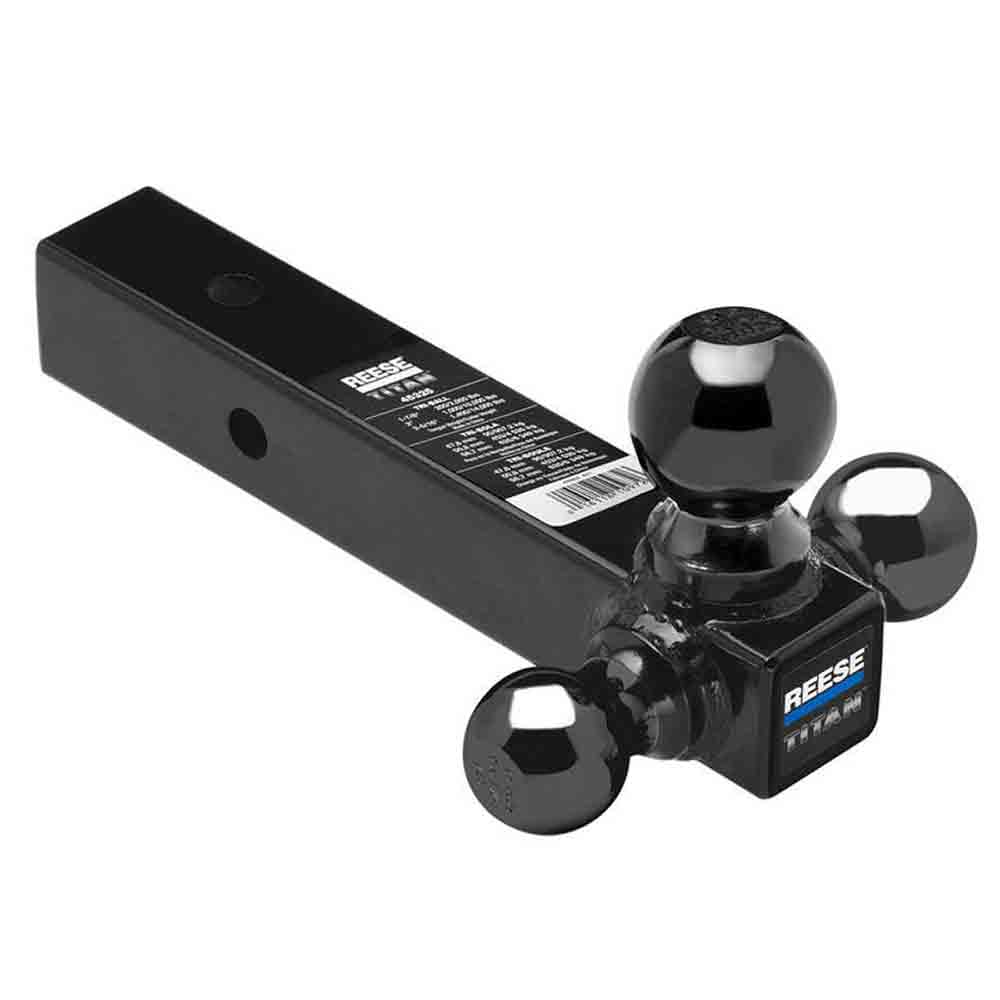 Titan Tri-Ball Trailer Hitch Ball Mount, (1-7/8 in. 2 in., 2-5/16 in. Trailer Hitch Balls), Fits 2.5 in.Receiver