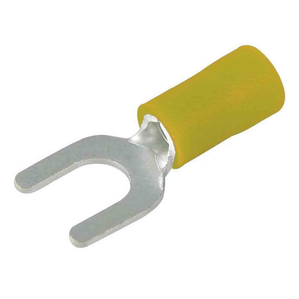 #8 Spade Terminal Connector - Yellow - 100 Pack