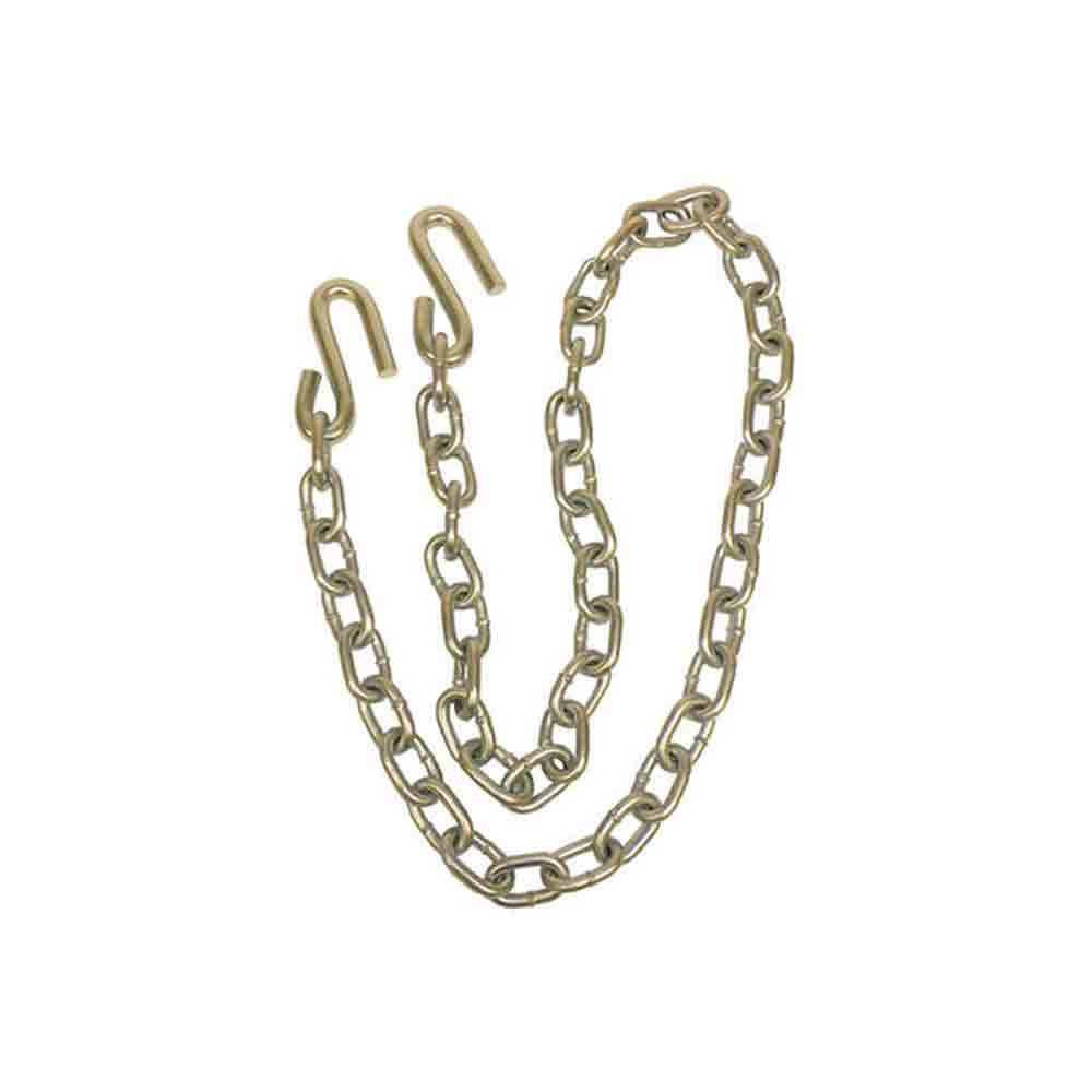 Class III Trailer Safety Chain with S-Hooks on Both Ends - 7,500 lb. Capacity