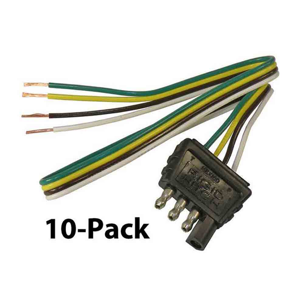 10 Pack of 18 Inch 4-Flat Trailer End Plug