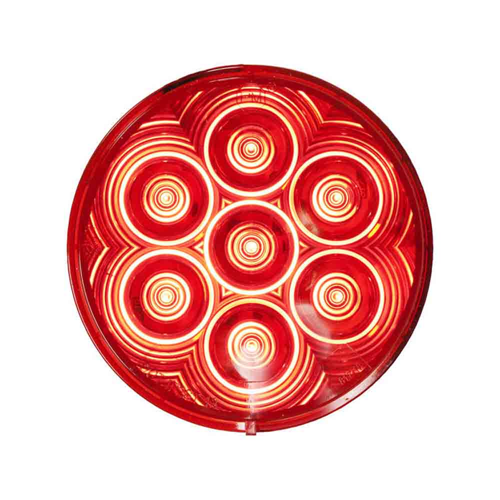 LumenX LED Stop/Turn/Tail, Round, AMP compatible, Grommet-Mount, 4, Red