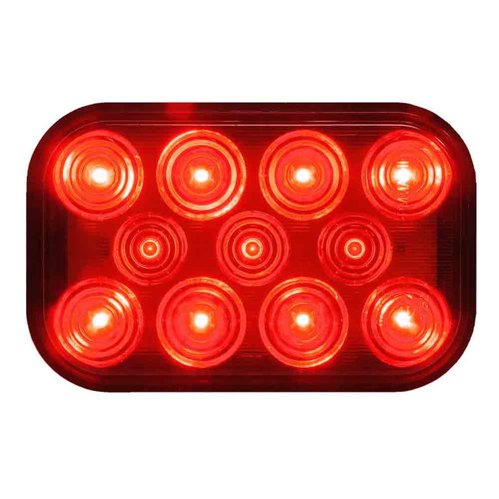 Rectangular LED Rear Tail Light - Red