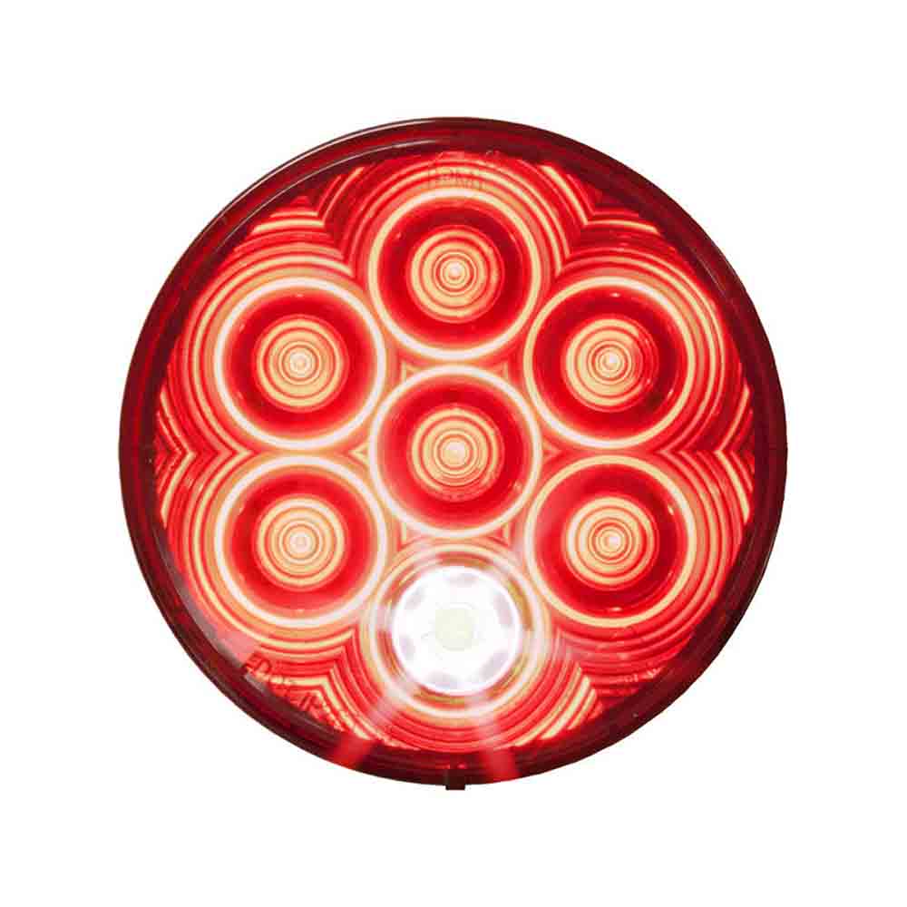 LED Stop/Turn/Tail, Tail Light with Cyclops Back-Up Eye - Grommet Mount - 4 Inch Round