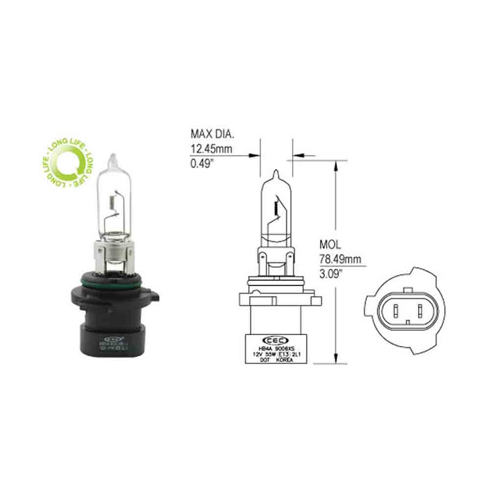 9005XSLL Long-Life Headlight Bulb - Application Specific