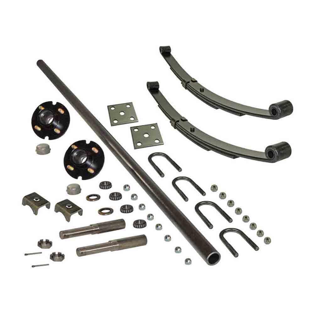 Rigid Hitch (AK-2004) 2,000 lb. Adjustable Axle Kit with 4-Bolt Hubs and 1 inch Straight Spindles