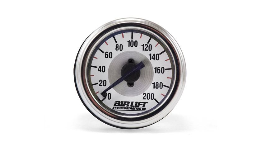 Single Needle Gauge - 200 PSI - with Bezel for Select Air Lift Systems