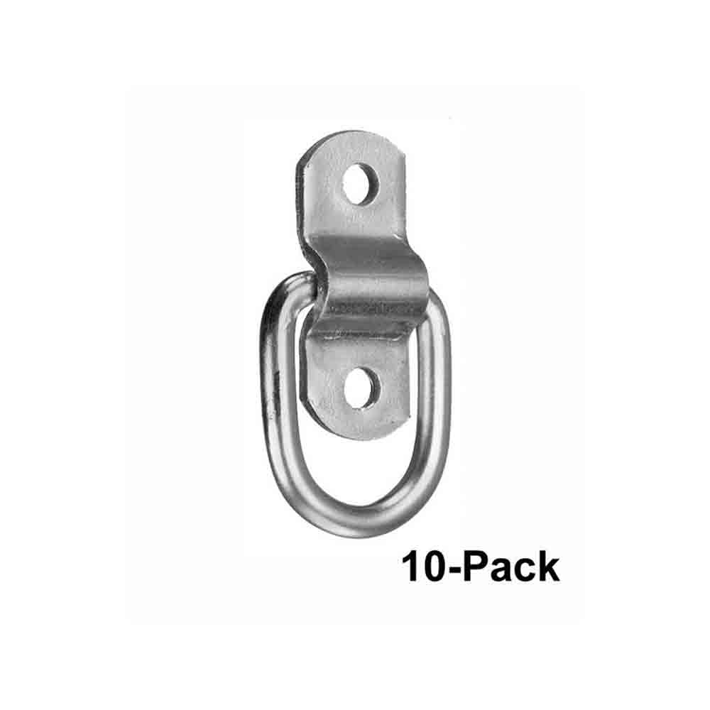 10-Pack, Buyers Products, 1/4 Inch Rope Ring With 2-Hole Mounting Bracket, Zinc Plated