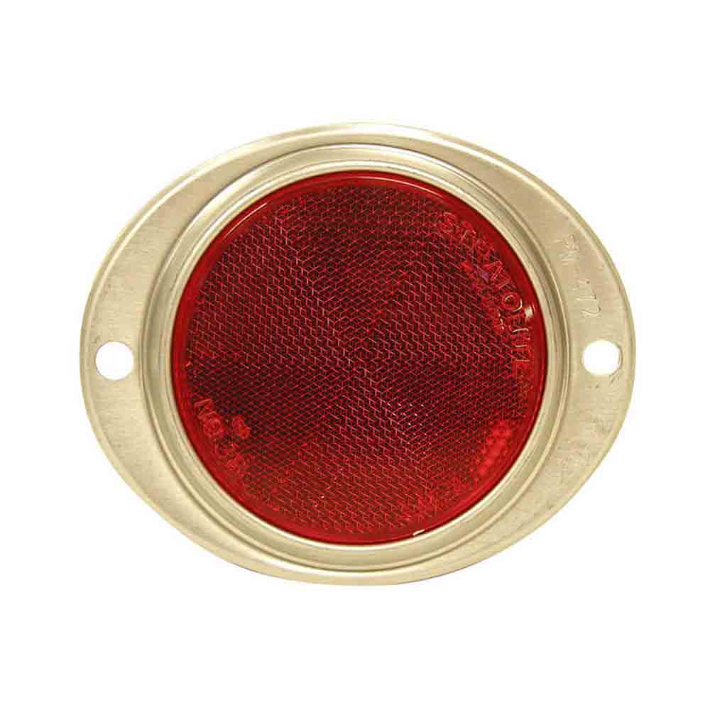 Red Aluminum Oval Reflector