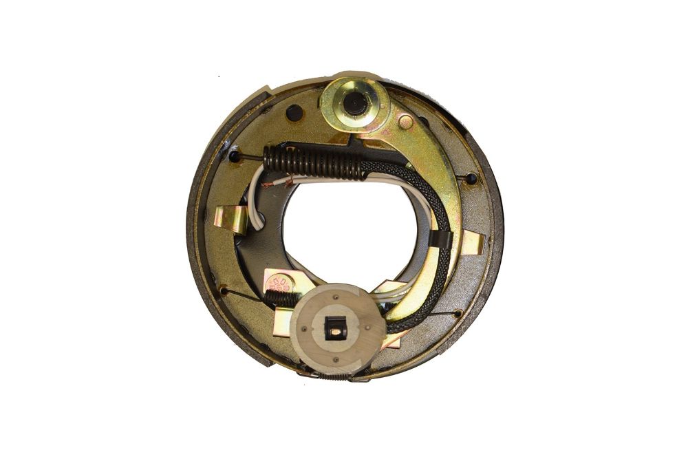 Rigid Hitch 7" x 1-1/4" Electric Brake Assembly for 2,000 lb. Axles, Left Mount, 4-Bolt Pattern, Including 3" Rigid Hitch Logo Decal (BK-7E-01)