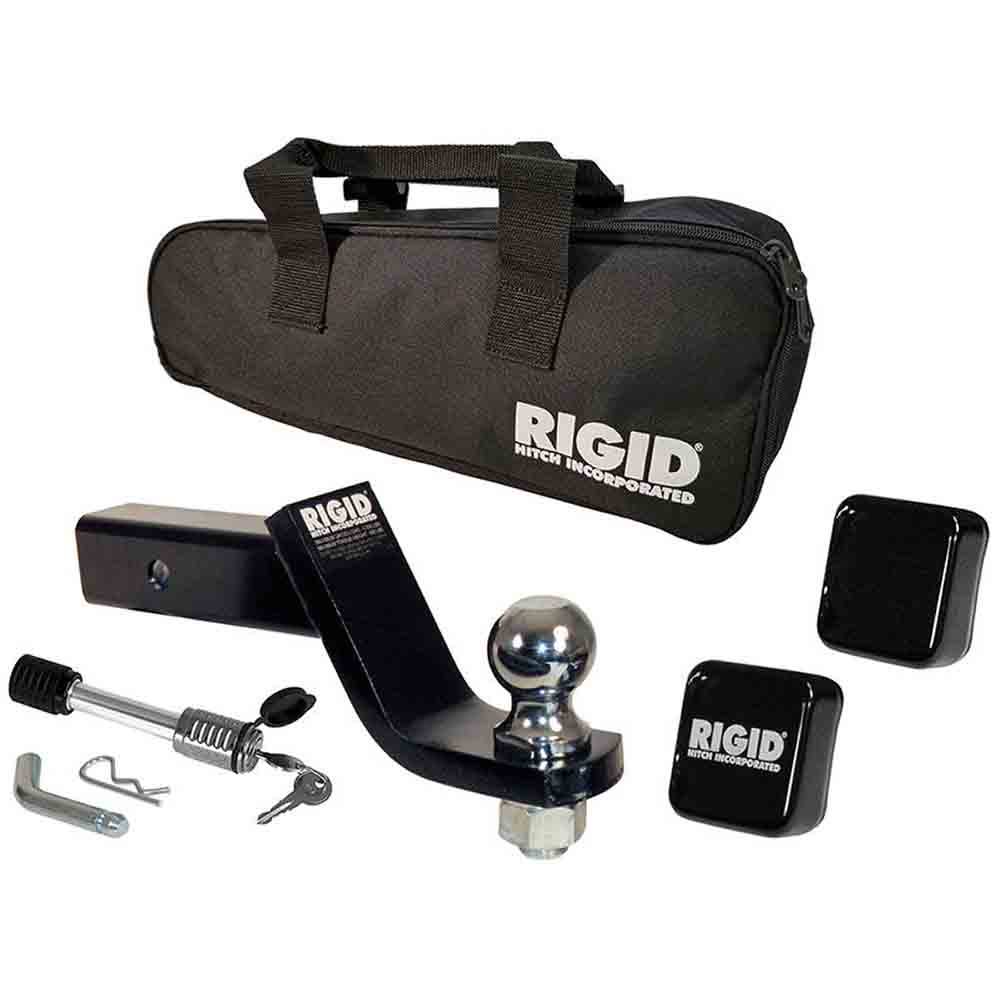 Rigid Hitch Deluxe Ball Mount & Assembly Kit - 2 Inch Ball - 4 Inch Drop - 8 Inch Length