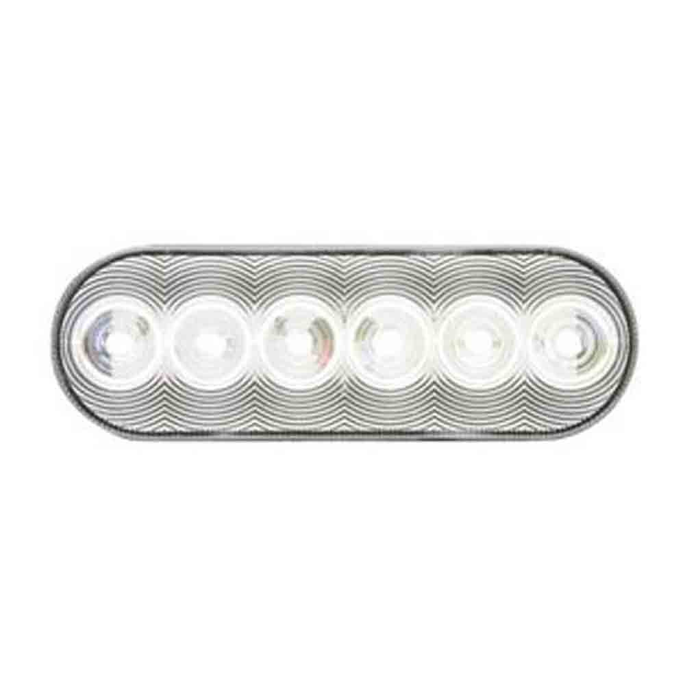 LED Clear Lens Back-Up Light - Flush Mount - 6 Inch Oval Sealed, 12 Volt