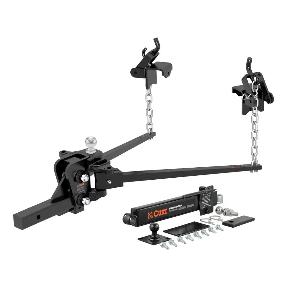 Short Trunnion Bar Weight Distribution Hitch with Sway Control (10-15K, 28-3/8")