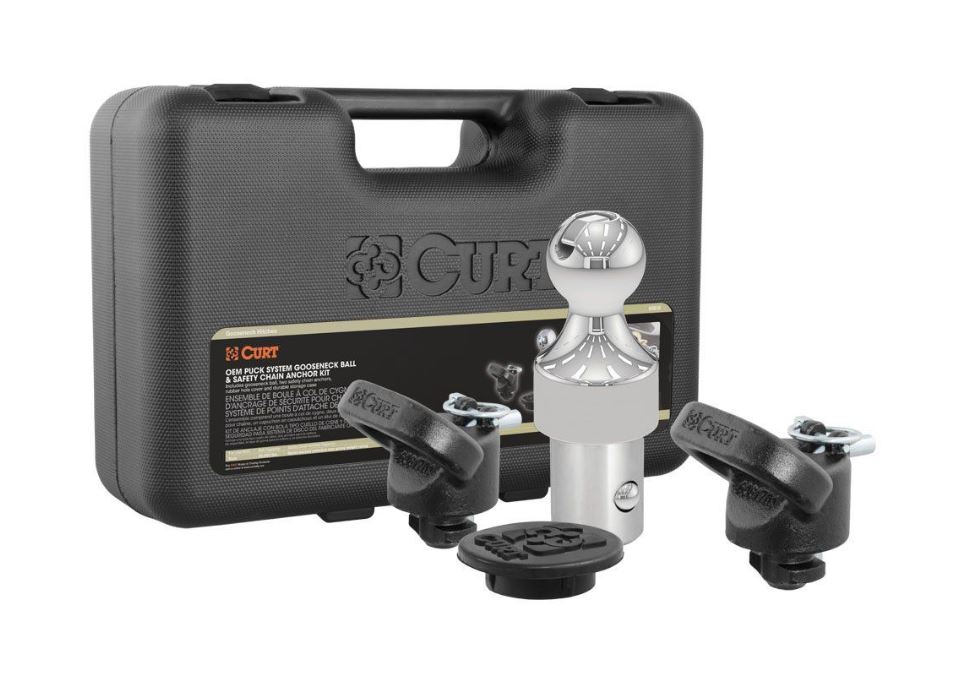 CURT OEM Puck System Gooseneck Ball & Safety Chain Anchor Kit fits 2013-Current Ram 2500 & 3500 (38K)