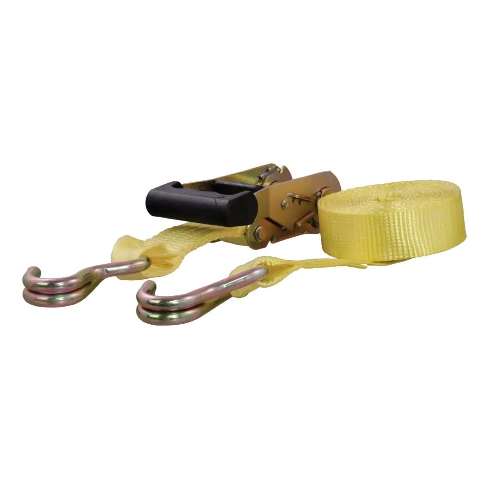 14' YELLOW CARGO STRAP WITH J-HOOKS