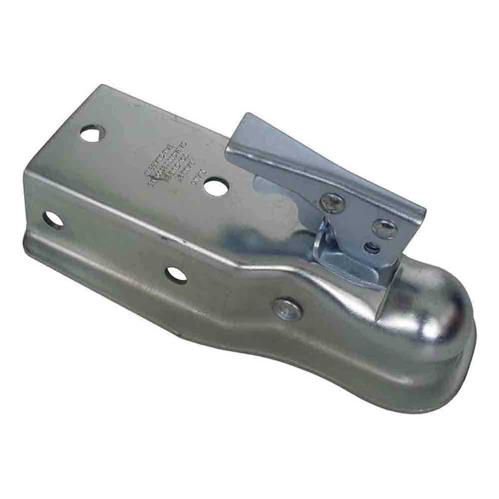 Ram Straight Tongue Coupler, 5,000 Lbs. Capacity, 2 Inch Ball Size, 3 Inch Channel Width, Zinc Finish
