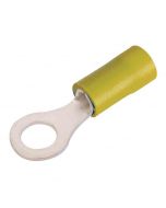 Yellow Vinyl-Insulated Butted Seam Ring Terminals - 5/16 inch Stud Size, Fits 10-12 Gauge - 25 Pack