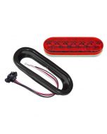 Peterson LED Stop/Turn/Tail, Oval, Grommet-Mount, 6.5X2.25, Red Tail Light Kit with Grommet and Plug