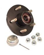 Pre-Grease-Packed Trailer Hub Assembly - 5 On 4-1/2" Bolt Circle, 1,750 lbs. Capacity For 1-3/8" To 1-1/16" tapered spindles