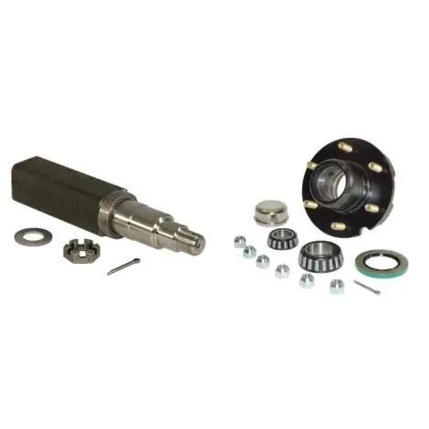 6 On 5.5 Trailer Hub Kit With Round Spindle #42 – Fits 5200-7000 Lb Axles