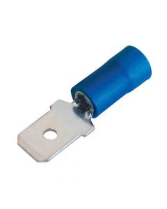25 Pack - Vinyl Push-On Terminal, Male, Partially-Insulated, .250", Blue, 16-14 Gauge