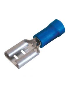 25 Pack - Vinyl Push-On Terminal, Female, Partially-Insulated, .250", Blue, 16-14 Gauge
