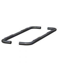 Select Chevrolet Silverado, GMC Sierra Crew Cab Pickup Models 3 Inch Round Semi-Gloss Black Stainless Steel Side Bars