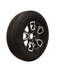 Trailer Tire & Wheel - 15 IN - Black Aluminum Spoke Wheel / 5 ON 4.5 -  ST205/75 R15 - Load Range C - Karrier Load Star Tire
