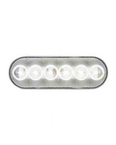 LED Clear Lens Back-Up Light - Flush Mount - 6 Inch Oval Sealed, 12 Volt