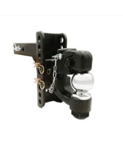 Blue Ox Pintle, 2-5/16" Ball Combo, Adjustable Ball Mount Fits 2" Receiver - 6" Drop, 6" Rise 13K Capacity