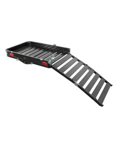 50" x 30" Black Aluminum Hitch Cargo Carrier with Ramp (Folding 2" Shank)