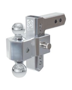 AlumaLite Adjustable Aluminum Ball Mount with Dual Ball, 5-1/2" Drop fits 2" Receiver Hitch