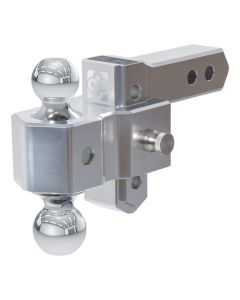 AlumaLite Adjustable Aluminum Ball Mount with Dual Ball, 3-1/2" Drop fits 2" Receiver Hitch