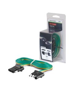 4-Way Flat Connector Plug & Socket with 72" Wires (Packaged)