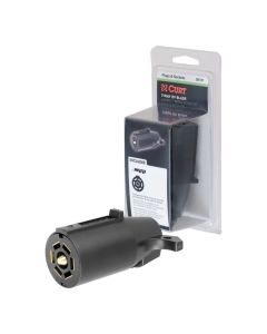 7-Way RV Blade Connector Plug (Trailer Side, Black Plastic, Packaged)