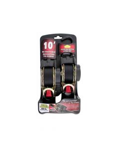 Pair of Retractable Ratcheting Tie-Down Straps