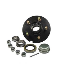 Trailer Hub Assembly  5 on 4-1/2" Bolt Circle, 1,750lb Capacity for 1-3/8" To 1-1/16" Tapered Spindles
