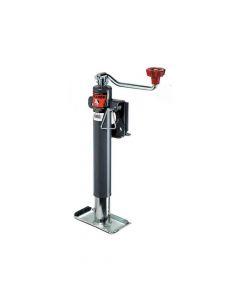 Bulldog Round Trailer Jack, Side Mount, 2,000 lbs. Lift Capacity, Top Wind, Weld-On, 10 in. Travel