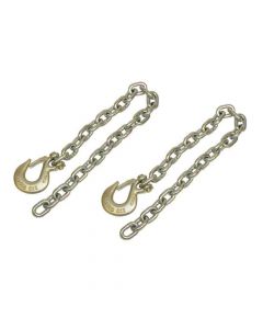 Grade 43 Heavy Duty Trailer Safety Chains with Latching Hooks - Pair - Class IV - 3/8 Inch x 35 Inch