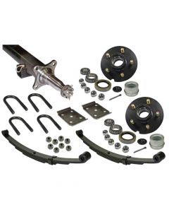 3,500 lb. Straight Axle Assembly with Brake Flanges & 5-Bolt on 4-1/2 Inch Hubs - 74 Inch Hub Face