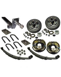 3,500 lb. Drop Axle Assembly with Electric Brakes & 5-Bolt on 4-1/2 Inch Hub/Drums - 64 Inch Hub Face